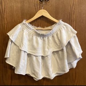 Love Shack Fancy Ruffle Mini Skirt L 10 Women Casual Sweatskirt